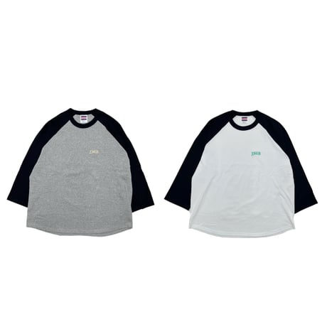 JOHN SOFIA Initial Baseball Tee (Blk/Wht, Blk/Gry)｜ジョンソフィア イニシャル ベースボールTシャツ（ブラック/ホワイト・ブラック/グレー）