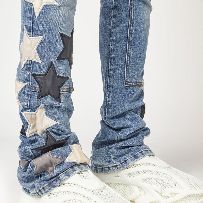 GUAPI Aqua Blue Vintage Stars Denim (Blue) | At