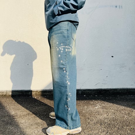 ADG “Hoshi no Ko” Over Dye Jeans (Indigo/Beg)｜ADG “星の子” オーバーダイデニム（インディゴ/ベージュ）