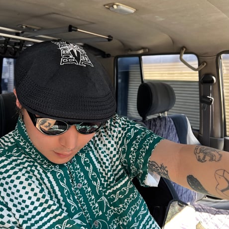 ATTACK ORIGINAL Custom Mesh Hunting Hat “Compass” (Blk, Caramel)｜アタックオリジナル カスタムメッシュ ハンティングハット “コンパス”