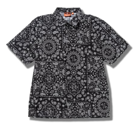 Cookman Work Shirts Short Sleeve Light Paisley (Black)｜クックマン ワークシャツ ショートスリーブ ライトペイズリー（ブラック）