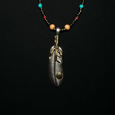 JOHN SOFIA Feather Beads Necklace (Craw)｜ジョンソフィア フェザービーズネックレス（クロウ）