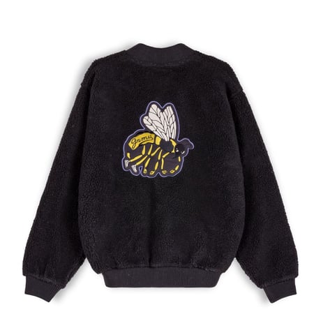 GRIMEY HIVE SHERPA BUTTON SWEATSHIRT (BLACK)｜グライミー ハイブ シェルパ ボタン スウェットシャツ（ブラック）