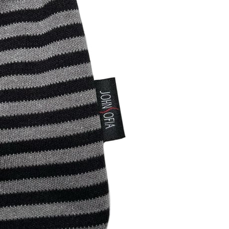 JOHN SOFIA Border Tube Beanie (Gray&Black)｜ジョンソフィア ボーダー チューブ ビーニー（グレー＆ブラック）