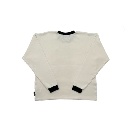 JOHN SOFIA Ringer Thermal Knit (White)｜ジョンソフィア リンガー サーマルニット（ホワイト）