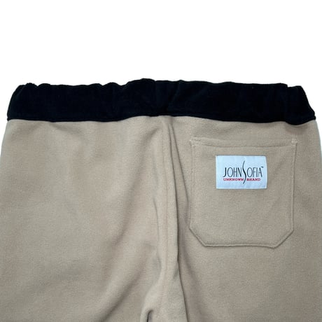 JOHN SOFIA After Zone Panels Fleece Trousers (Beige/Black)｜ジョンソフィア アフターゾーン パネルズ フリーストラウザーズ