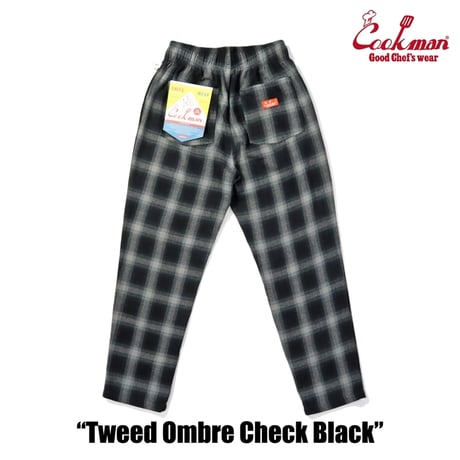 Cookman Chef Pants Tweed Ombre Check (Black)｜クックマン ツイード オンブレチェック シェフパンツ（ブラック）