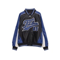 FUBU FAUX LEATHER GAME JACKET (BLUE)｜フブ ファックス レザー ゲームジャケット（ブルー）