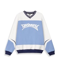 GRIMEY INFAMOUS V-NECK VINTAGE CREWNECK (LIGHT BLUE)｜グライミー Vネック ヴィンテージ クルーネック（ライトブルー）