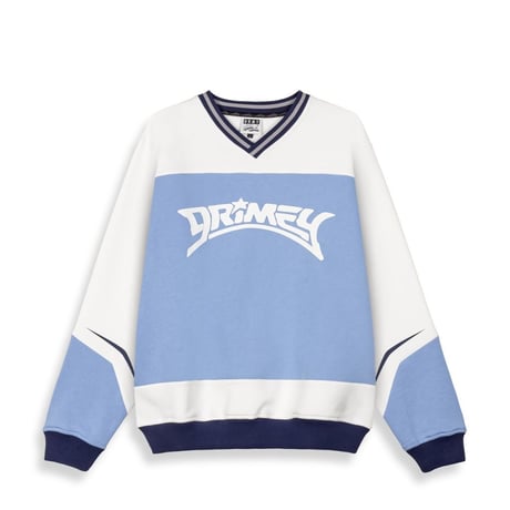 GRIMEY INFAMOUS V-NECK VINTAGE CREWNECK (LIGHT BLUE)｜グライミー Vネック ヴィンテージ クルーネック（ライトブルー）