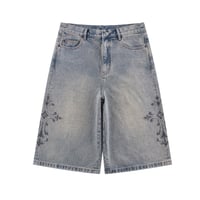 SUPPLIER Royal Cross Rhinestone Baggy Denim Shorts (BLUE)｜サプライヤー ロイヤルクロス ラインストーン バギーデニムショーツ（ブルー)