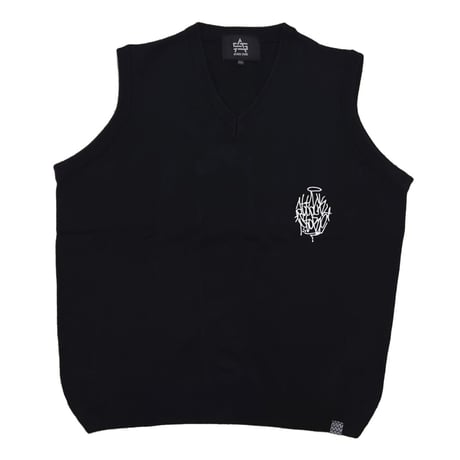 ATTACK ORIGINAL Angel Knit Vest (Blue, Black)｜アタックオリジナル エンジェル ニットベスト（ブルー/ブラック）