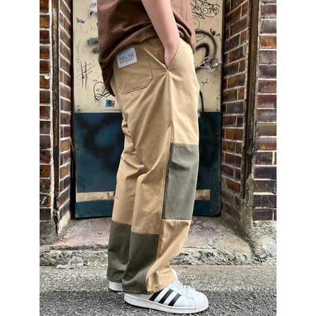 JOHN SOFIA After Zone Panels Ripstop Trousers (Beige/O.D)｜ジョンソフィア アフターゾーン パネルズ リップストップトラウザーズ