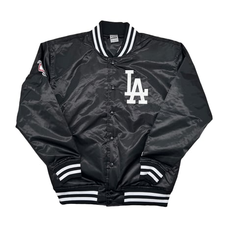 Fanatics Satin Jacket “Black & White” (Yankees, Dodgers)｜ファナティクス サテンジャケット（ブラック＆ホワイト／ヤンキース・ドジャース）