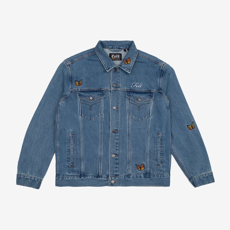 FELT Butterfly Garden Denim Jacket (Washed Deni