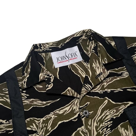 JOHN SOFIA RIPSTOP TACTICAL SHIRT (TIGER CAMO)｜ジョンソフィア リップストップ タクティカル シャツ（タイガーカモ）