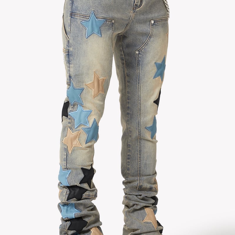 GUAPI Powder Blue Vintage Stars Denim (Vintage