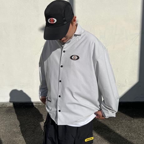 JOHN SOFIA Logo Squares LS Shirt (White)｜ジョンソフィア ロゴスクエアーズ ロングスリーブシャツ（ホワイト）