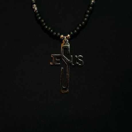 JOHN SOFIA Big S Beads Necklace (Black/Silver)｜ジョンソフィア ビッグS ビーズネックレス（ブラック/シルバー）