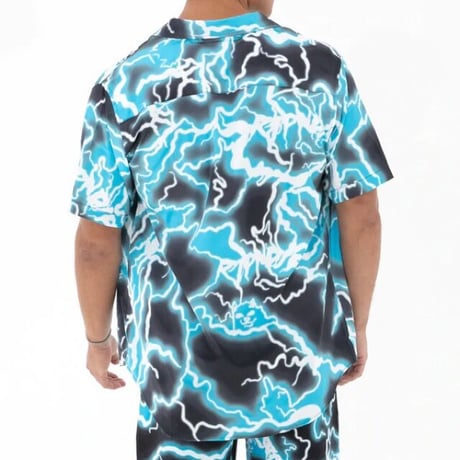 RIPNDIP NIKOLA Short Sleeve Button Up (Black/Blue)｜リップンディップ ニコラ ショートスリーブ ボタンアップ（ブラック/ブルー）