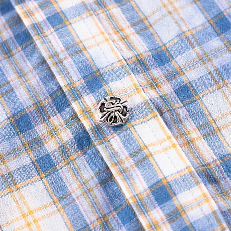 SUPPLIER Rhinestone Cross Check Shirt (BLUE)｜サプライヤー ラインストーン クロス チェックシャツ（ブルー）