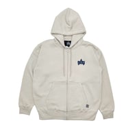 ADG AS Logo Zip Hoodie (Beige/Navy)｜エーディージー ASロゴ ジップフーディー（ベージュ/ネイビー）