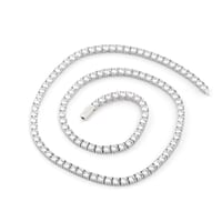 $ole Only CZ Diamond 4mm Tennis Chain Necklace (Silver)｜ソールオンリー CZ ダイヤモンド 4mm テニスチェーン ネックレス（シルバー）