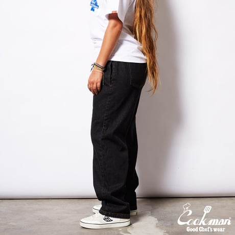 Cookman Chef Pants Semiwide Denim (Black)｜クックマン セミワイド デニム シェフパンツ（ブラック）