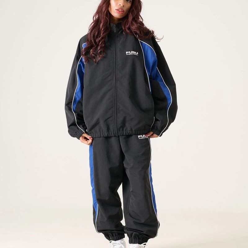 FUBU TRACK JACKET & PANTS “SET-UP” (BLACK)｜フブ ト