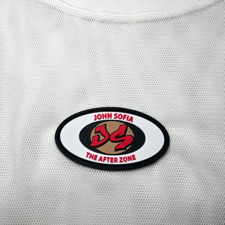 JOHN SOFIA Icon Badge Mesh S/S Tee (White/Red)｜ジョンソフィア アイコンバッジ メッシュ S/S ティー（ホワイト/レッド）