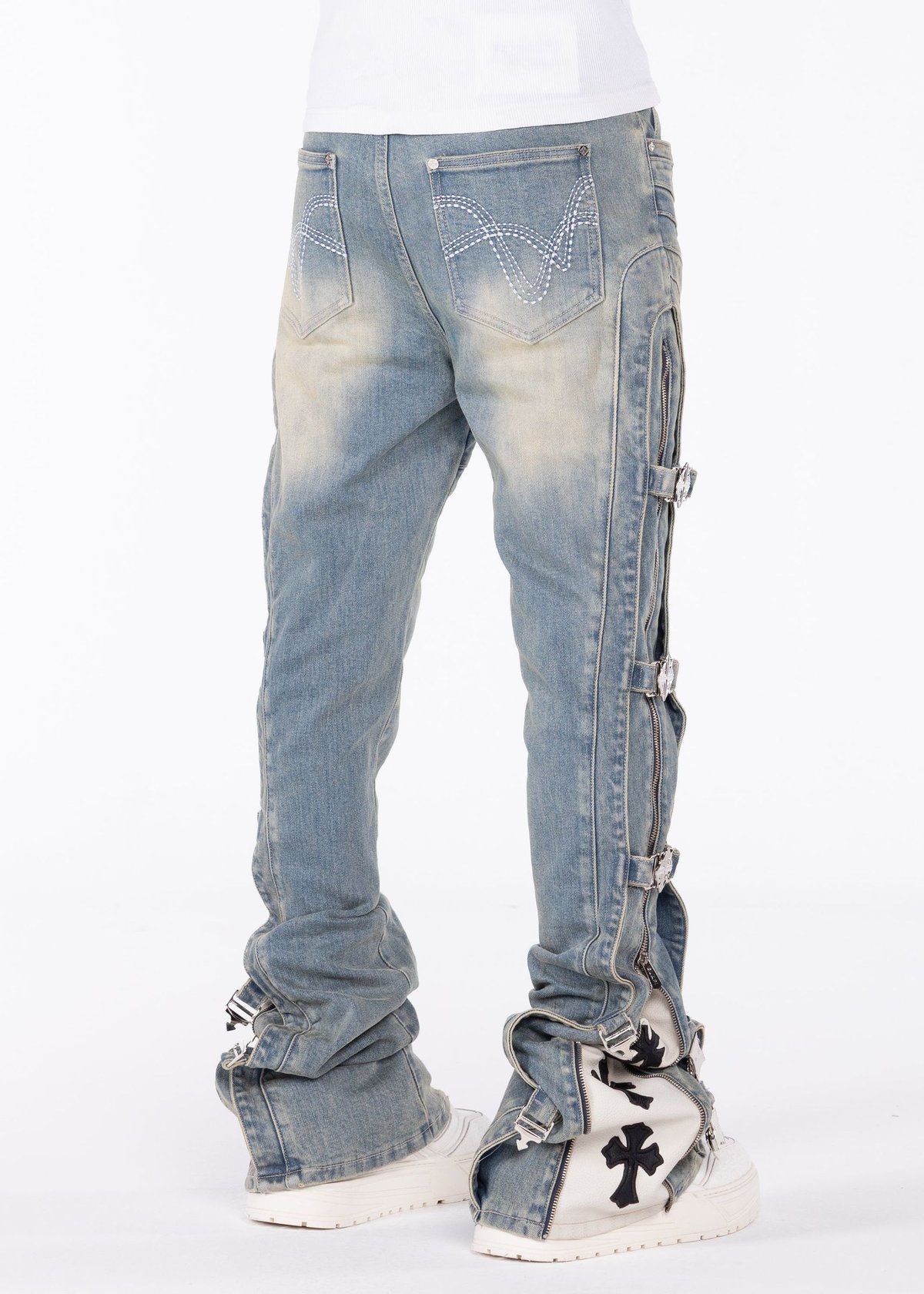 GUAPI Vintage Blue Cross Buckle Denim (Vintage