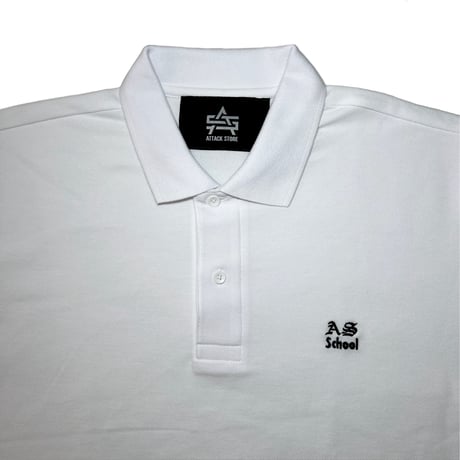 ATTACK ORIGINAL School Polo (WHITE, BLACK)｜アタックオリジナル スクールポロ（ホワイト/ブラック）