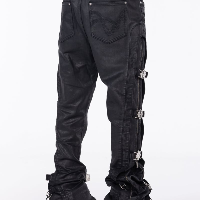 GUAPI All Black Cross Buckle Denim (ALL Black)