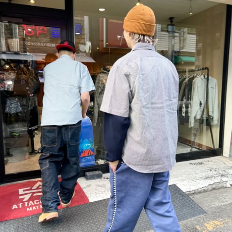 JOHN SOFIA STAFF UNIFORM HICKORY SHIRT (INDIGO/WHITE)｜ジョンソフィア スタッフユニフォーム ヒッコリー シャツ（インディゴ／ホワイト）