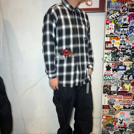 JOHN SOFIA Devils Ombre Check Shirt (Black)｜ジョンソフィア デビルズ オンブレチェックシャツ（ブラック）