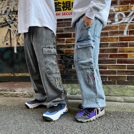 ADG Tagging Slam Dnm Cargo Pants (Blk)｜エーディージー タギング スラムデニム カーゴパンツ（ブラック）