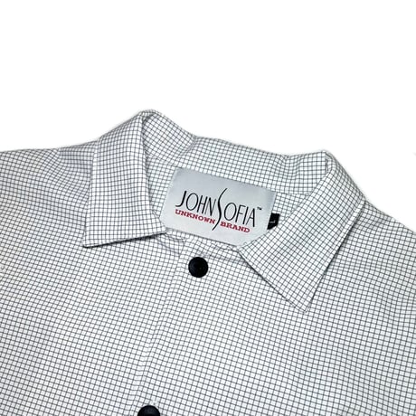 JOHN SOFIA Daisy Squares LS Shirt (White)｜ジョンソフィア デイジースクエアーズ ロングスリーブシャツ（ホワイト）