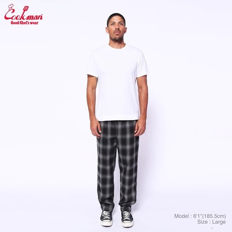 Cookman Chef Pants Tweed Ombre Check (Black)｜クックマン ツイード オンブレチェック シェフパンツ（ブラック）