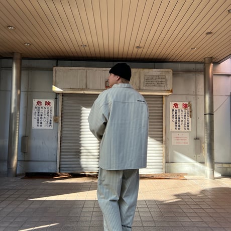 JOHN SOFIA Pinstripe Worker Shirtjacket & Pants Setup (Beige)｜ジョンソフィア ピンストライプ ワーカーセットアップ