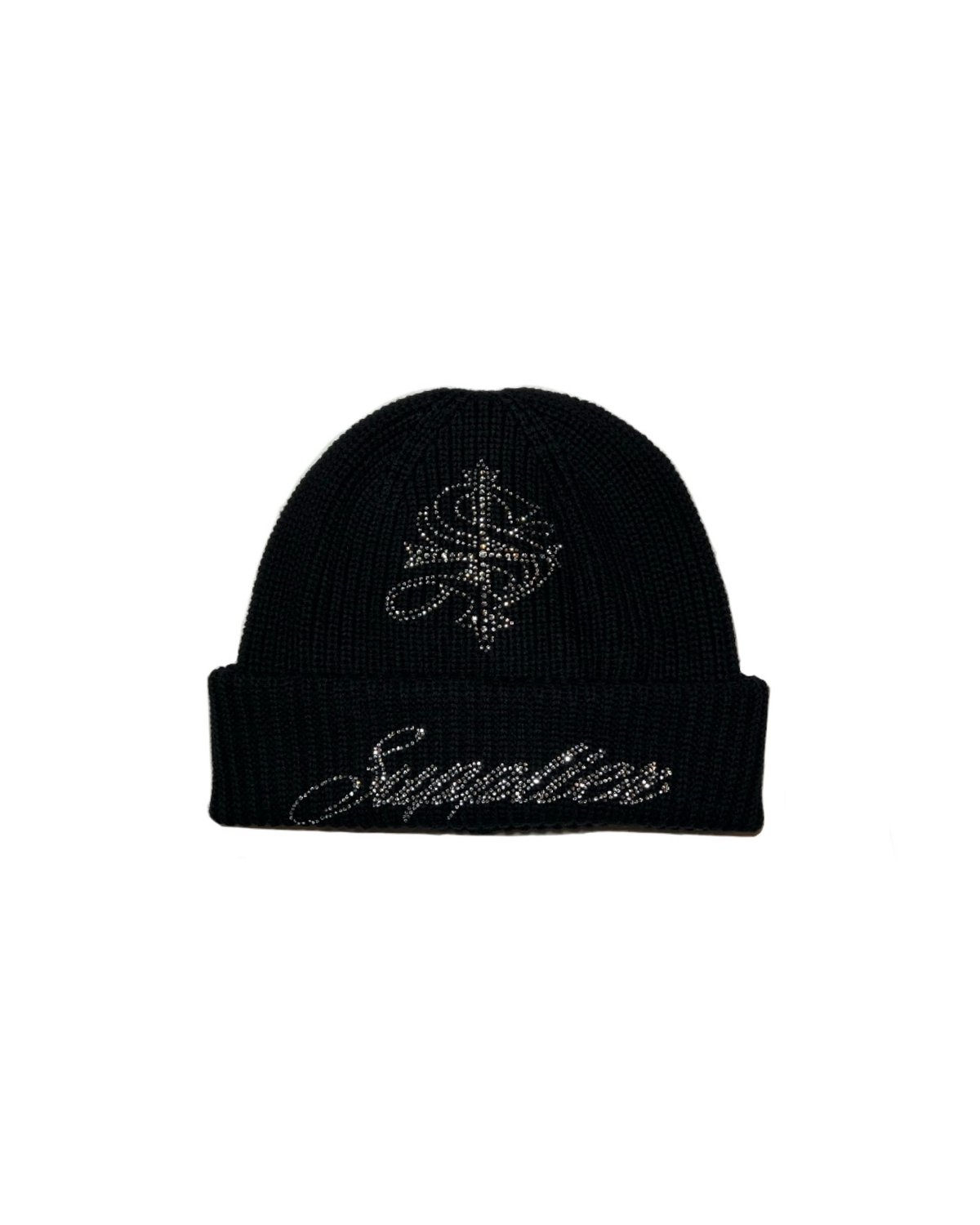 SUPPLIER CROSS RHINESTONE BALACLAVA BEANIE (Bla