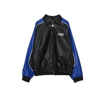 FUBU FAUX LEATHER JACKET (BLUE)｜フブ ファックス レザー ジャケット（ブルー）