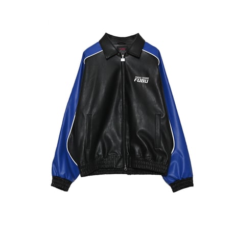 FUBU FAUX LEATHER JACKET (BLUE)｜フブ ファックス レザー ジャケット（ブルー）