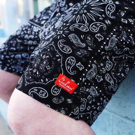 Cookman Chef Pants Short Light Paisley (Black)｜クックマン シェフパンツ ショート ライトペイズリー（ブラック）