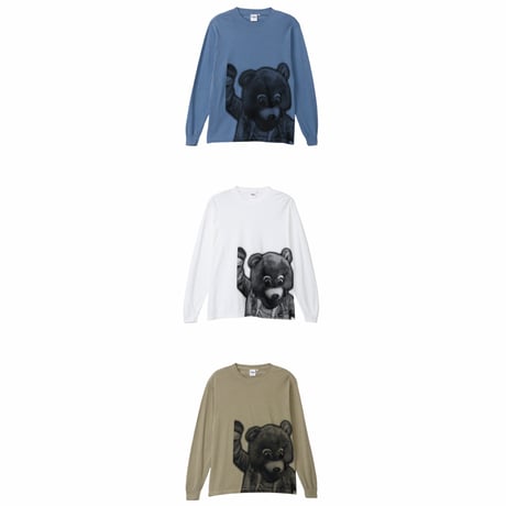 THROWBACK2000 Dropout Bear L/S Tee (Khaki)｜スローバック2000 ドロップアウト ベアー ロングスリーブ ティー（カーキ）