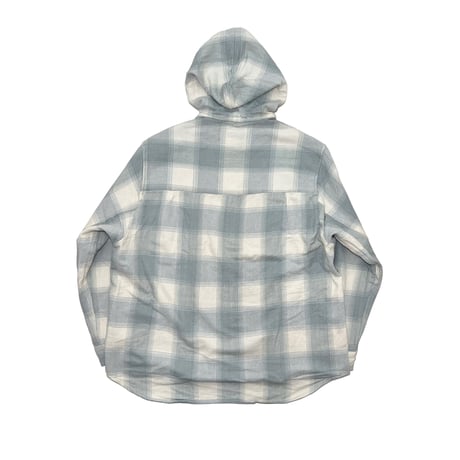 ATTACK ORIGINAL Heavy Flannel Hooded Shirt (Powder Blue)｜アタックオリジナル ヘビーフランネル フーデッドシャツ（パウダーブルー）