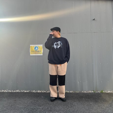 JOHN SOFIA After Zone Panels Fleece Trousers (Beige/Black)｜ジョンソフィア アフターゾーン パネルズ フリーストラウザーズ