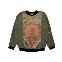 JOHN SOFIA Urban Tapestry Fleece Crewneck (Olive)｜ジョンソフィア アーバンタペストリー フリースクルーネック（オリーブ）