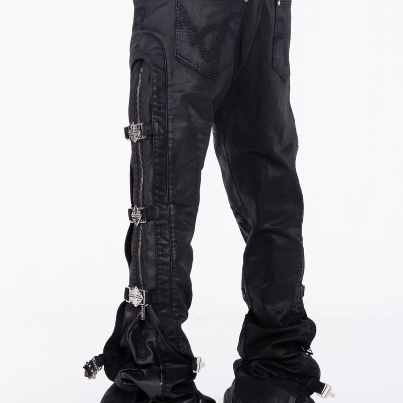 GUAPI All Black Cross Buckle Denim (ALL Black)