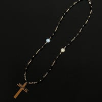 JOHN SOFIA Jesus Cross Beads Necklace (Black/Silver)｜ジョンソフィア ジーザス クロスビーズネックレス（ブラック/シルバー）