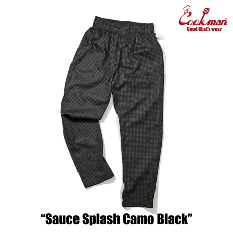 Cookman Chef Pants Sauce Splash Camo (Black)｜クックマン ソーススプラッシュ カモ シェフパンツ（ブラック）